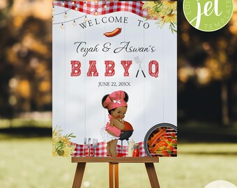 Cartello di benvenuto BBQ, Baby shower BBQ, bomboniere, decorazioni Babyque, cartello di benvenuto Babyq, poster BBQ, cartello di benvenuto in giardino. Bbq01