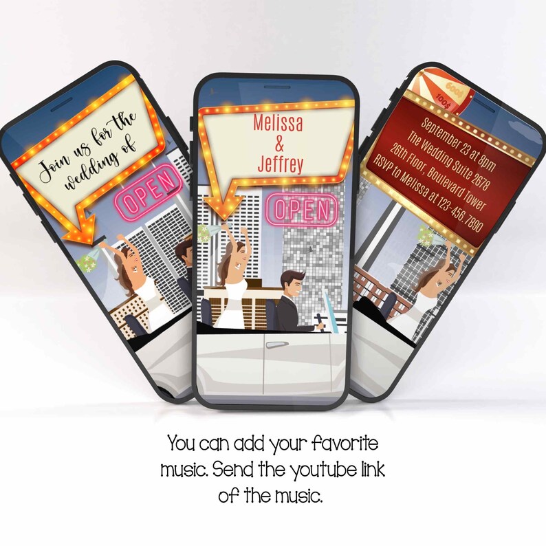 Las Vegas wedding video invitation, Las Vegas invitation, casino night invitation, Las Vegas weeding,Las Vegas animated card,Las Vegas party image 2