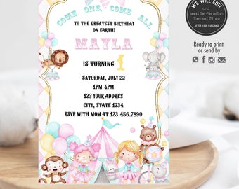 Circus Invitation, circus birthday invitation, party invite, carnival party invite, carnival invite, Carnival birthday invite.CIR01
