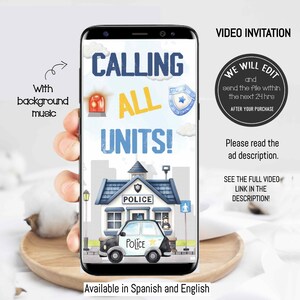 Politievideo-uitnodiging, politie-uitnodiging, politieverjaardagsfeestje, politieagent verjaardag, politieagentfeest, politie-uitnodiging, POL01