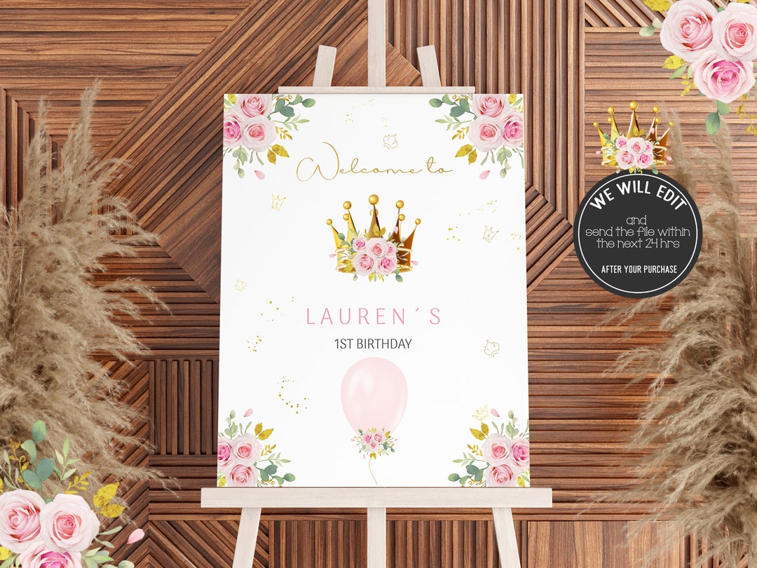 Royal Welcome Sign, Princess Welcome Sign, Princess Birthday, Royal ...