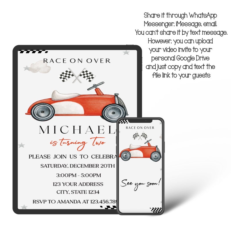 Invitations In Racing Example Race Car Invitation Video, Racing Car Birthday, Race on Over ...