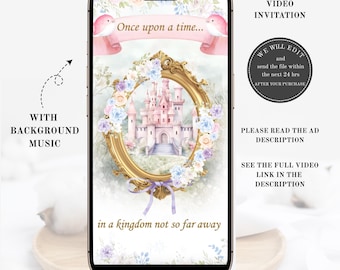 Princess Castle Video Invitation, Fairytale Birthday Invite