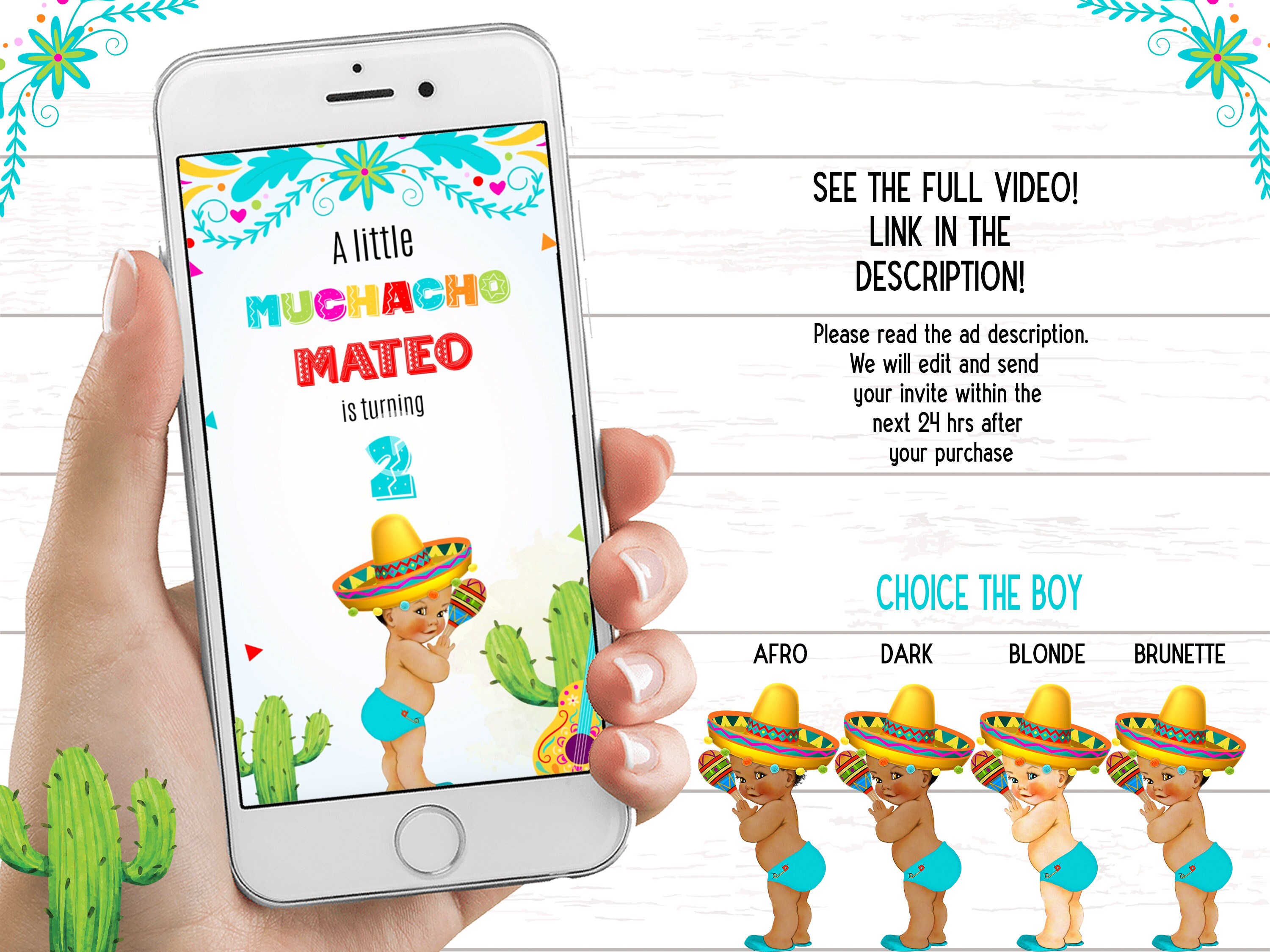 Mexican birthday video invitation a little muchacho boy fiesta invitation fiesta birthday invitation boy fiesta