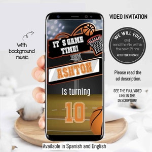 Basketball-Video-Einladung, Basketball-Geburtstags-Einladung, Basketball-Einladung, Sport-Geburtstagseinladung, es ist Spielzeit, Basketball-Party