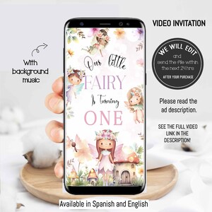 FAIRY video Invitation, Floral fairy invitation, Enchanted garden invitation, Fairy invitation, Fairy princess Birthday, Fairy Birthday. FA1