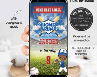 BASEBALL video invitation, baseball birthday, Baseball invitation, Rockie of the year invitation, Sports, Rookie of the year invite. BB2