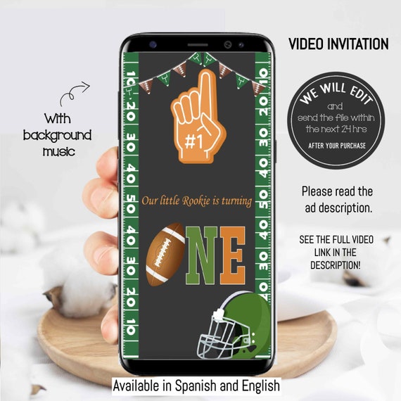Football Invitation,Football video invitation,football Birthday invitation,Football Party Invite,Soccer Birthday Invitation,Game Time. FS01