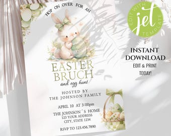 Easter Invitation, Easter brunch egg hunt invitation, Easter Egg Hunt Invite, Easter invite party, Easter party, Digital Download.