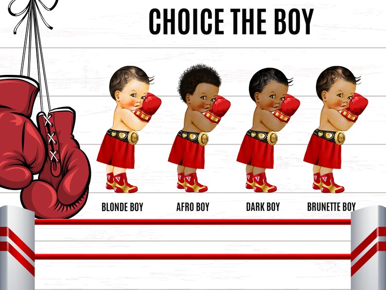 BOXING Baby Shower Invitation Boxing Invitation Box Etsy