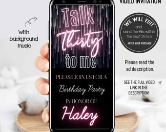30th invitation, Talk thirty to me invitation, video invitation, 30th birthday party, Thirty birthday invite, 30 birthday invitation.ANY AGE