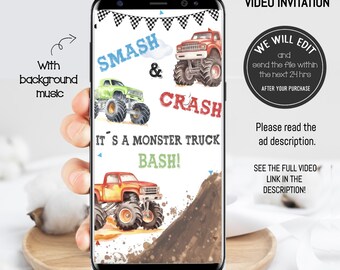 Invito video a tema monster truck, compleanno a tema monster truck, invito di compleanno per ragazzi, invito a tema monster truck, festa a tema monster truck, festa per ragazzi. MT2
