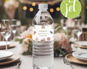 Fairy bottle label, Fairy 1st birthday, fairy water bottle, fairy first birthday, enchanted garden party favor,  Instant Download. FAI1