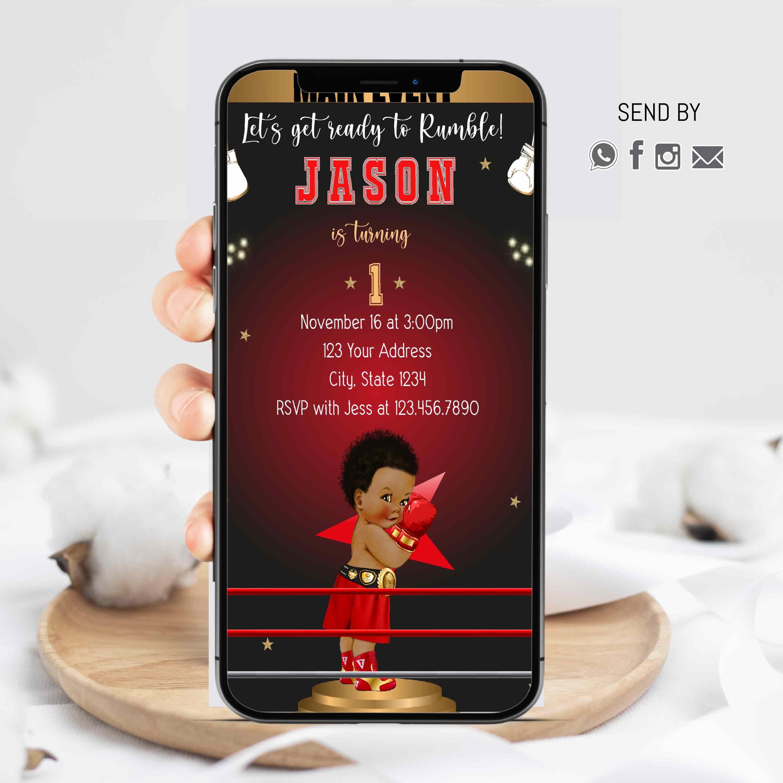 BOXING Birthday Invitation, Boxing Invitation, Box Invitation, Boxing ...
