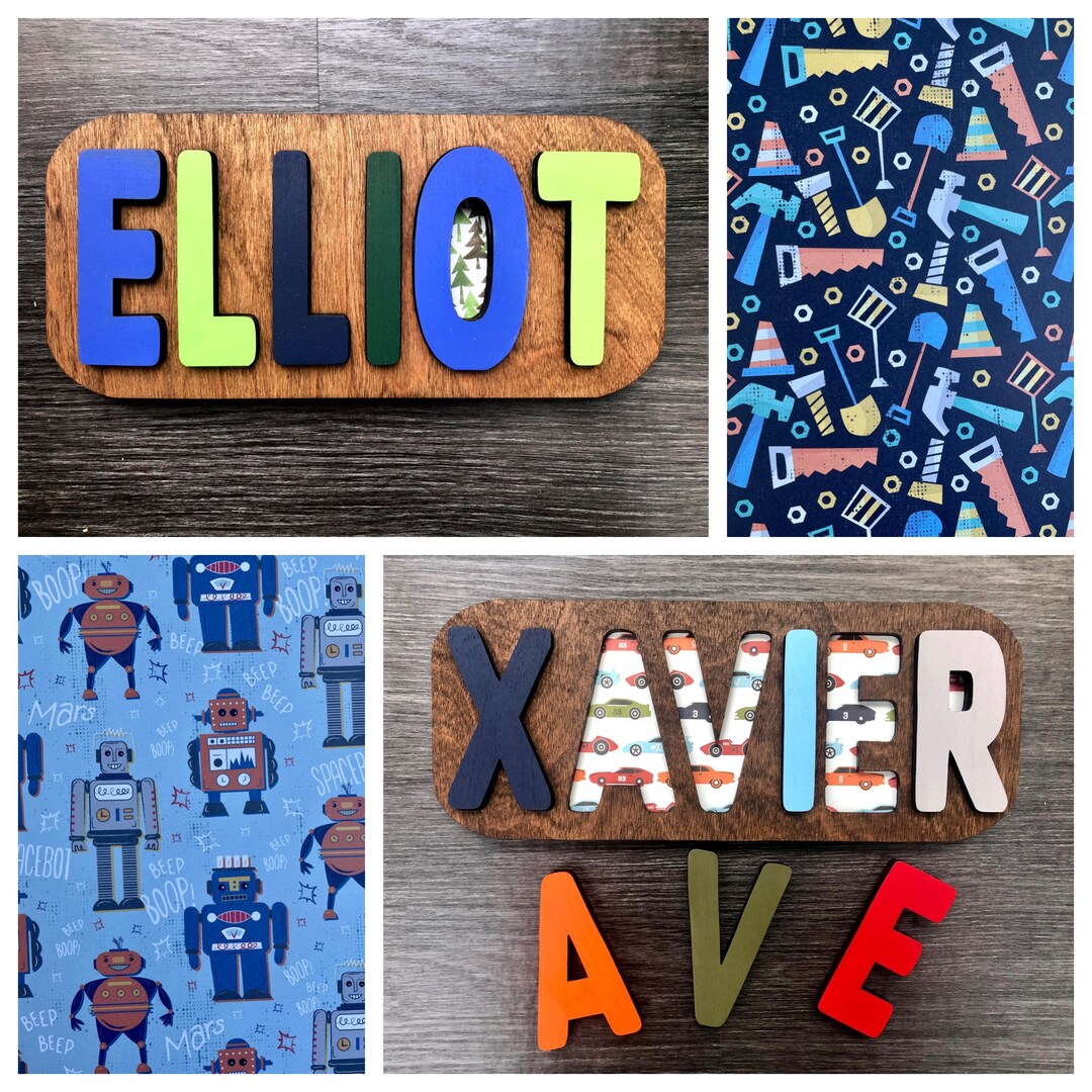 Personalized Wooden Name Puzzles for Boys/ Custom Wood Puzzle Etsy