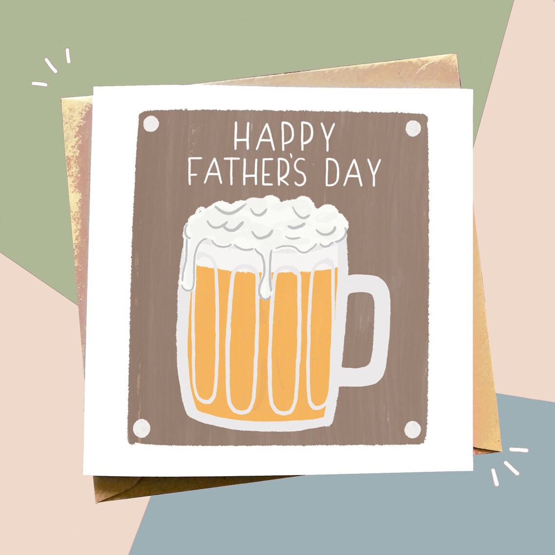 Beer Fathers Day greetings card Happy Beer Day Alcohol | Etsy