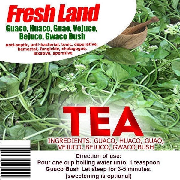 GUACO HERBAL TEA | Jamaican Gwaco Herb 100% Organic Powder/Huaco/ Mikania spp /Cordifolia/Bejuco/Glomerata  (Wholesale Prices)
