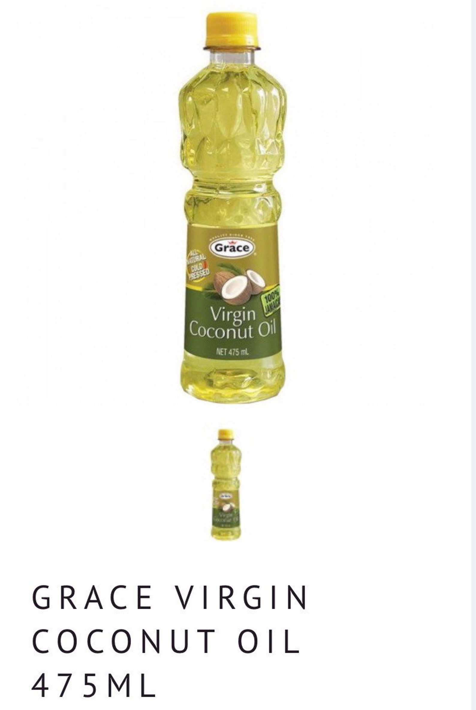 Jamaican Coconut Oil 475 Ml GRACE VIRGIN COCONUT Oil Cold Press Etsy