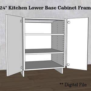 24&quot; Inch Kitchen Lower Base Cabinet Frame, Carcass | CNC File | Standard Cabinet Plans | Shop Cabinet | dxf ai pdf svg eps file