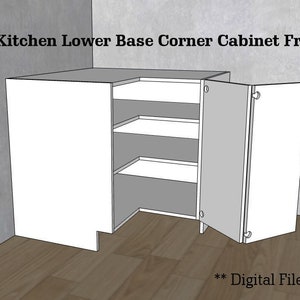 38" Inch Kitchen Base Corner Cabinet Carcass, CNC File, Standard Cabinet Plans, Shop Cabinet dxf ai pdf svg eps file