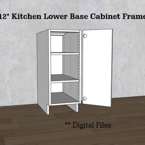 12" Inch Kitchen Lower Base Cabinet Frame, Carcass | CNC File | Standard Cabinet Plans | Shop Cabinet | dxf ai pdf svg eps file