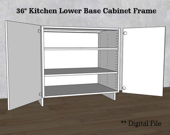 36" Inch Kitchen Lower Base Cabinet Frame, Carcass | CNC File | Standard Cabinet Plans | Shop Cabinet | dxf ai pdf svg eps file