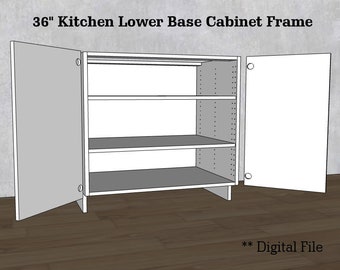 36-calowa dolna podstawa szafki kuchennej, korpus | Plik CNC | Standardowe plany szafek | Szafka sklepowa | plik dxf ai pdf svg eps