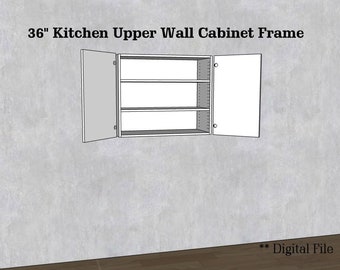 36" Inch Kitchen Upper Wall Cabinet Frame / Carcass | CNC File | Standard Cabinet Plans | Shop Cabinet | dxf ai pdf svg eps file