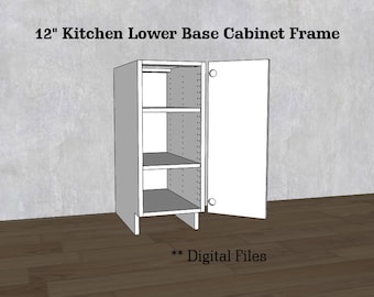 12" Inch Kitchen Lower Base Cabinet Frame, Carcass | CNC File | Standard Cabinet Plans | Shop Cabinet | dxf ai pdf svg eps file