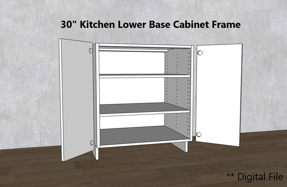 Marco de gabinete de base inferior de cocina de 30 "pulgadas, carcasa / archivo CNC / planes de gabinete estándar / gabinete de tienda / archivo dxf ai pdf svg eps