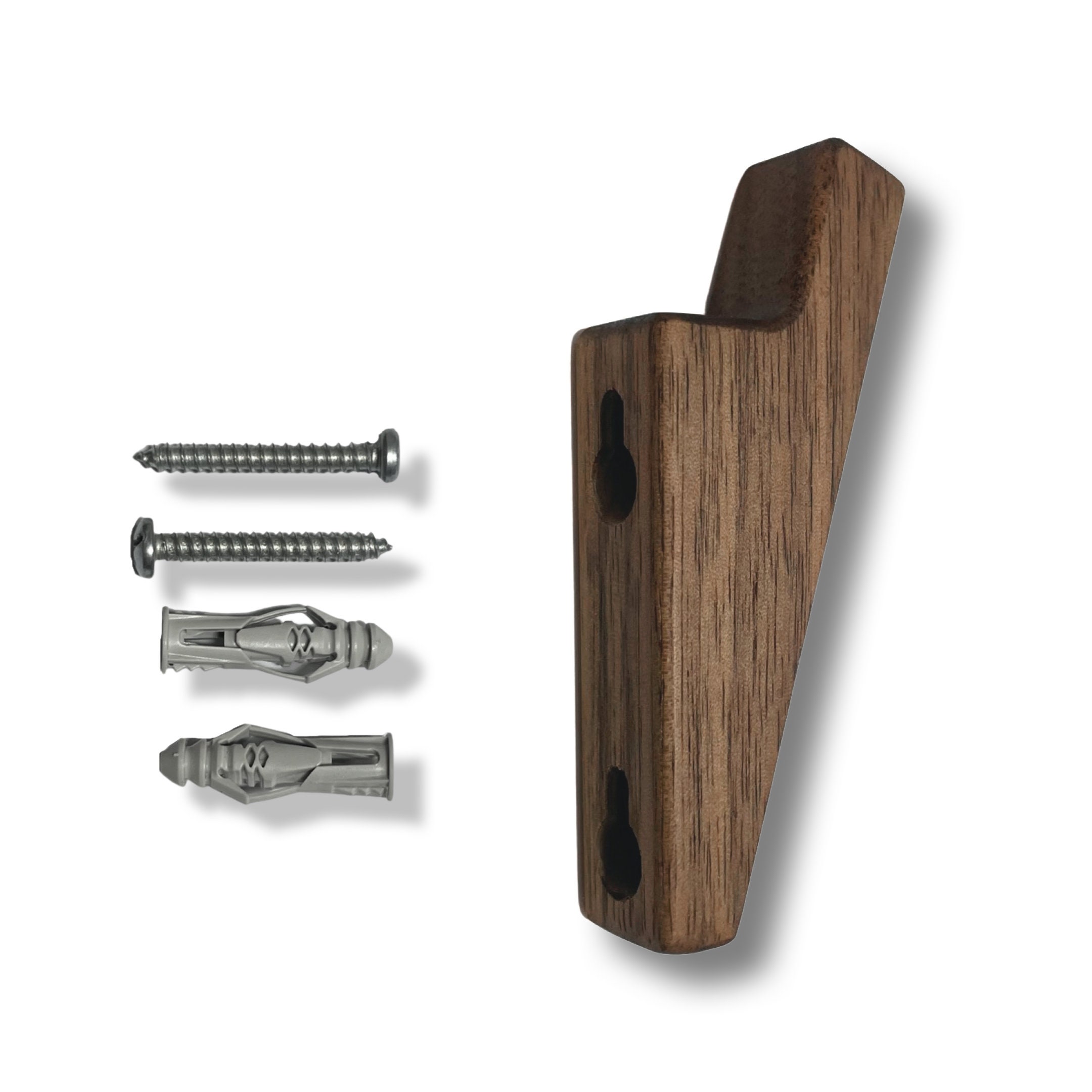 Walnut Modern Wood Wall Hooks Minimalistic Wall Hooks Solid Etsy