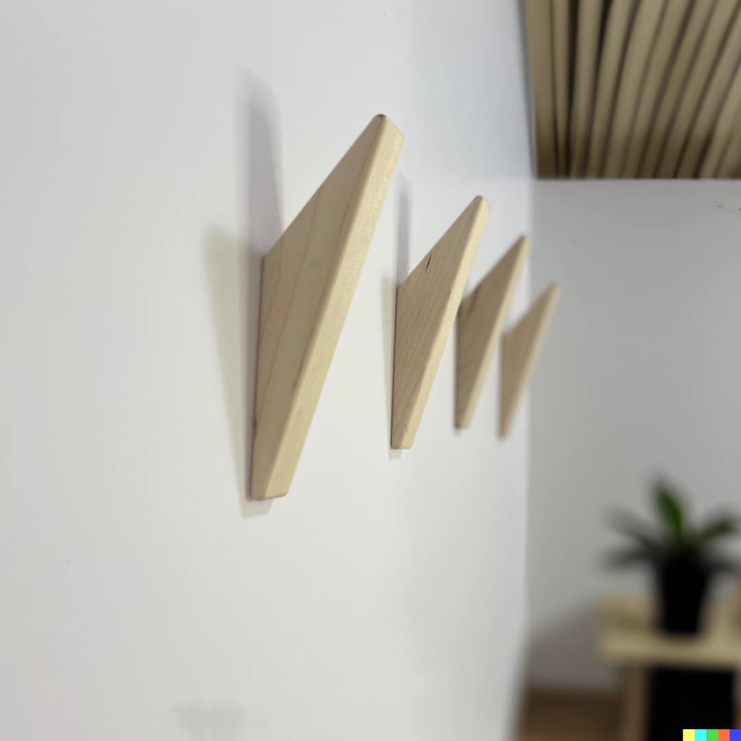 Maple Modern Wood Wall Hooks Minimalistic Wall Hooks Solid Etsy