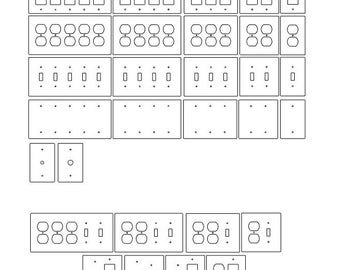 Plaque de protection pour interrupteur, plaque de protection de sortie, plaques murales, téléchargement numérique de l'ensemble complet pour laser, CNC, Cricut. PDF, DXF, IA, SVG, Eps