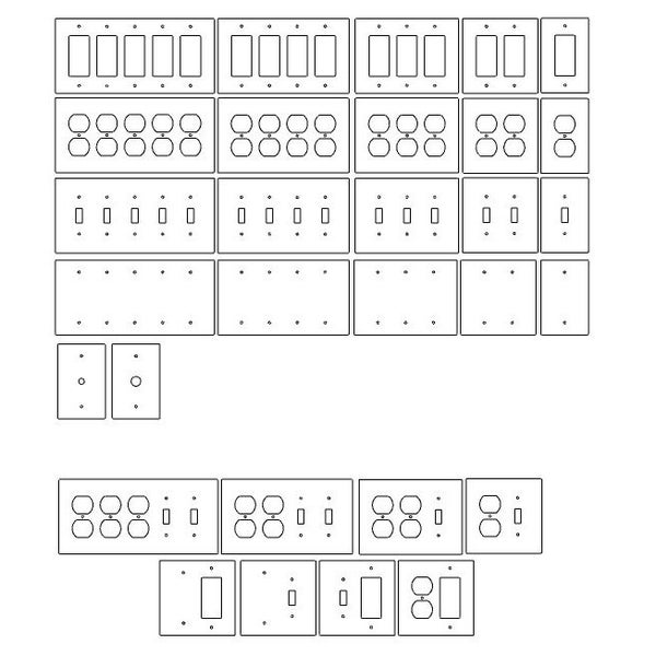 Lichtschalter Abdeckplatte, Steckdosen Abdeckplatte, Wandplatten, Komplettes Set digitaler download für Laser, Cnc, Cricut. PDF, DXF, Ai, SVG, Eps