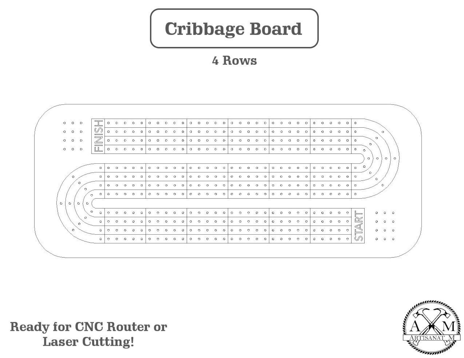 Cribbage Game Board Cut File. Full Set Instant Download for Laser, CNC