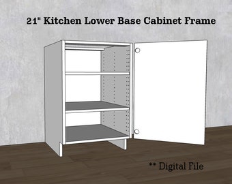 21" Inch Kitchen Lower Base Cabinet Frame, Carcass | CNC File | Standard Cabinet Plans | Shop Cabinet | dxf ai pdf svg eps file