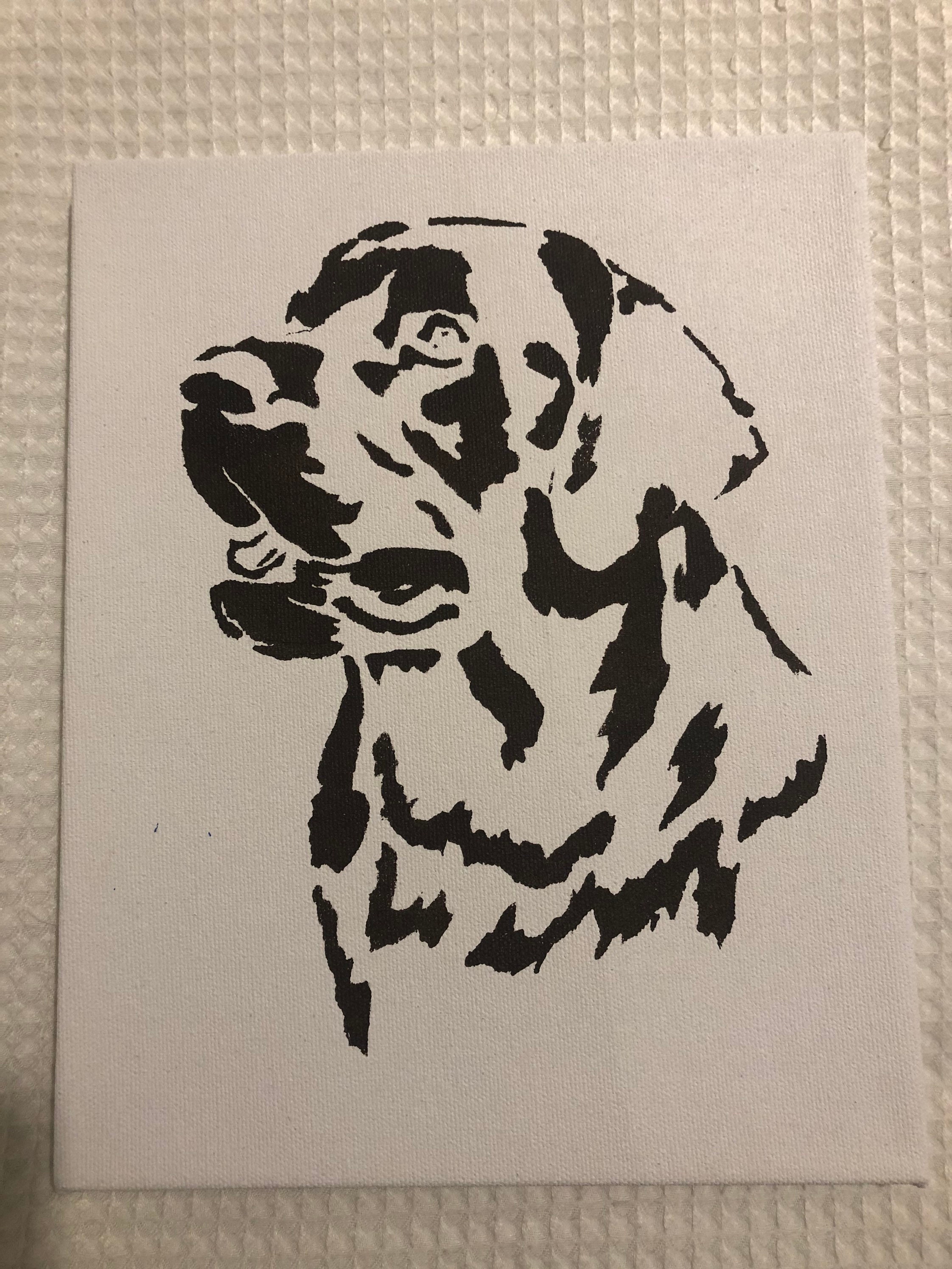 Chocolate Labrador Hand Stencilled Canvas Etsy Chocolate Labrador Hand Stencilled Canvas Etsy
