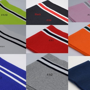 High Quality Cotton Elastic Rib Knit Cuff, Waistband, Collar Trim. Length 74 - 84 cm (29&quot; - 33&quot;), Width 15 cm (5.9&quot;) US Seller Ship Same Day