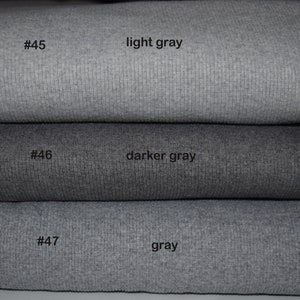 8" de largo hasta 54" de ancho. Tubo elástico de algodón de punto acanalado para pantalones de maternidad, cintura, cuello, puños, dobladillo, chaqueta, abrigo, camiseta, camisa.