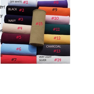 35" to 39" LONG 6" Wide Cotton High-Quality Elastic Soft to Feel Firm Rib Knit For Cuff Collar Waistband  Joggers. US Seller Ship Same Day.