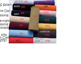 35" to 39" LONG 6" Wide Cotton High-Quality Elastic Soft to Feel Firm Rib Knit For Cuff Collar Waistband  Joggers. US Seller Ship Same Day.