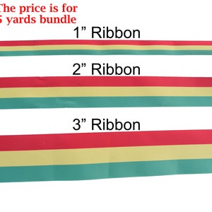 3, 2, and 1 inch wide  Rastafarian ribbon. Rasta ribbon Ethiopian flag for Decor, Embellishment, US SELLER Same Day First Class  Shipping