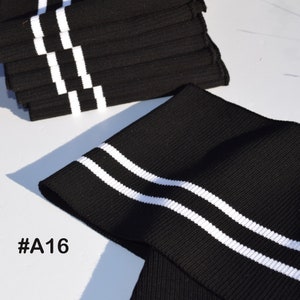 37 inches LONG 6 inches Wide with Stripes Cotton High Quality Elastic Soft to Feel Firm Rib Knit For Cuff Colar Waistband US Seller.