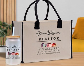 Realtor Tote Bag Personalized Business Tote Bag Custom Real Estate Agent Gift Bulk Business Logo Realtor Swag Real Estate Tote Bag