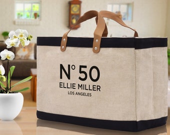 Geburtstagsfeier Personalisiertes Geschenk Jute Tasche mit Namen und Zustand 40. 50. Geburtstagsgeschenk Jute Tasche für sie individuelles Geburtstagsgeschenk