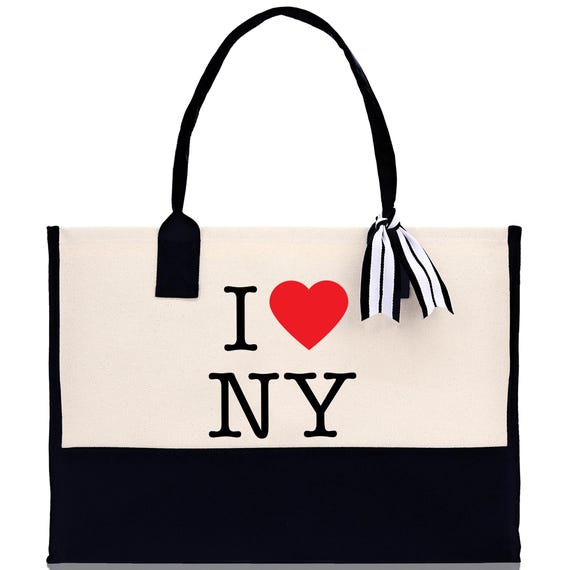 Borsa Portatrucco New York Con Zip In Tela, Souvenir Viaggio, Pratica E Impermeabile, 23x17x6 Cm
