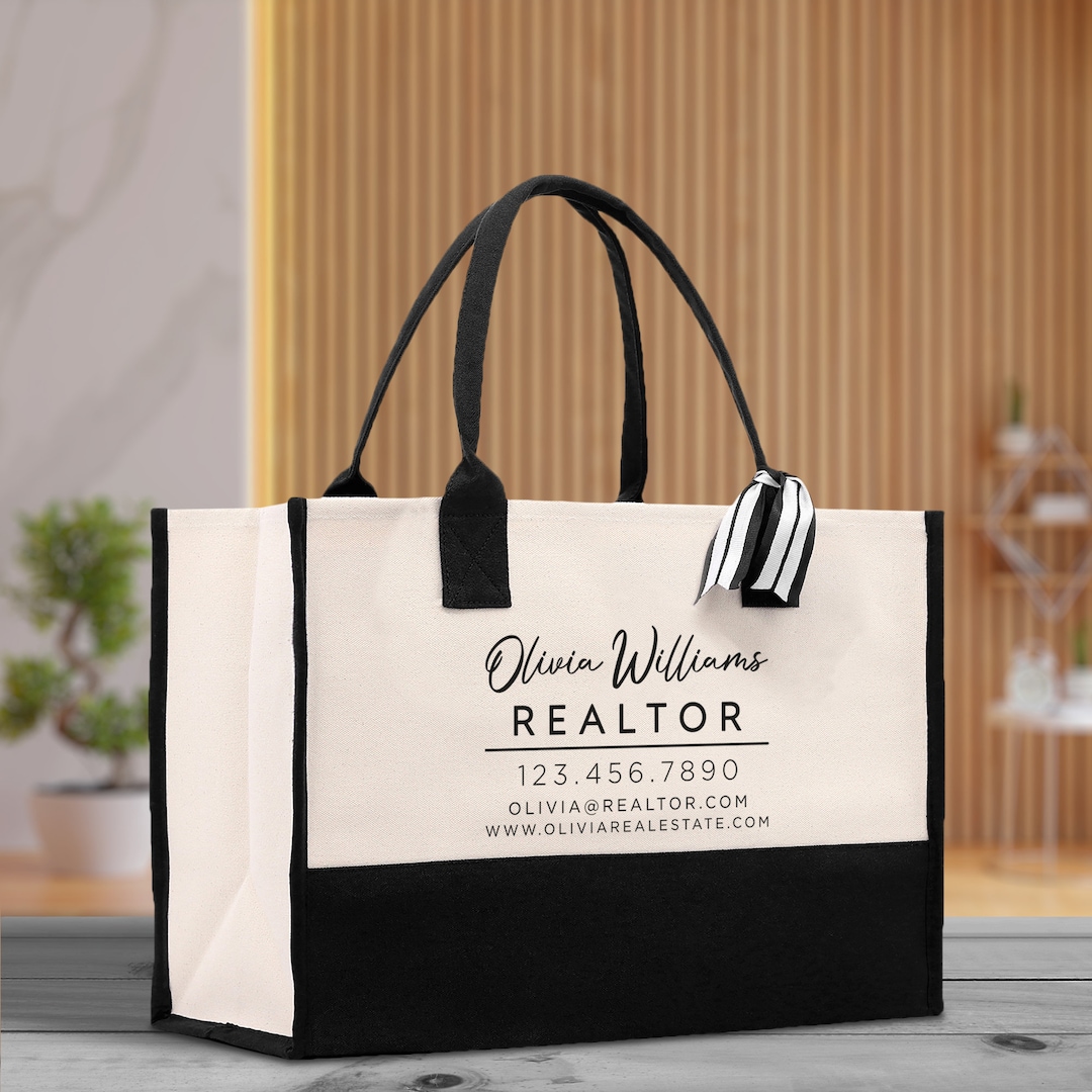 Realtor Tote Bag Personalized Business Tote Bag Custom Real Estate