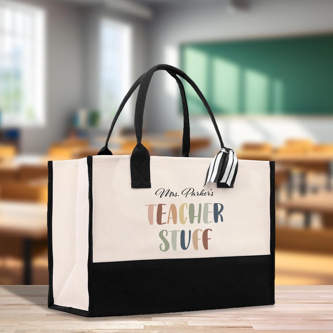 Personalized Teacher Canvas Tote Bag: Appreciation Gift (TTB1142) - Etsy