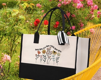 Teacher Floral Tote Bag Teacher Wildflower Graphic Tote Teacher Life Tote Bag Teacher Flower Bag Gift for Teacher Wildflower Book Bag