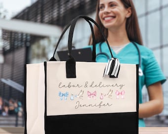 Personalized Nurse Tote Bag: Cotton Canvas, Graduation Gift (NT1034)